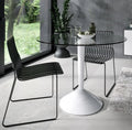 Iona Large Round Dining Table - White/Glass